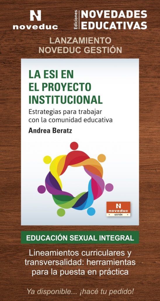 Aviso del libro La ESI en el proyecto institucional, de Andrea Beratz